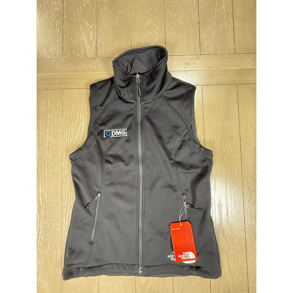 New The North Face Ridgewall SS Vest Womens Small Black‎ WindWall Softshell Logo